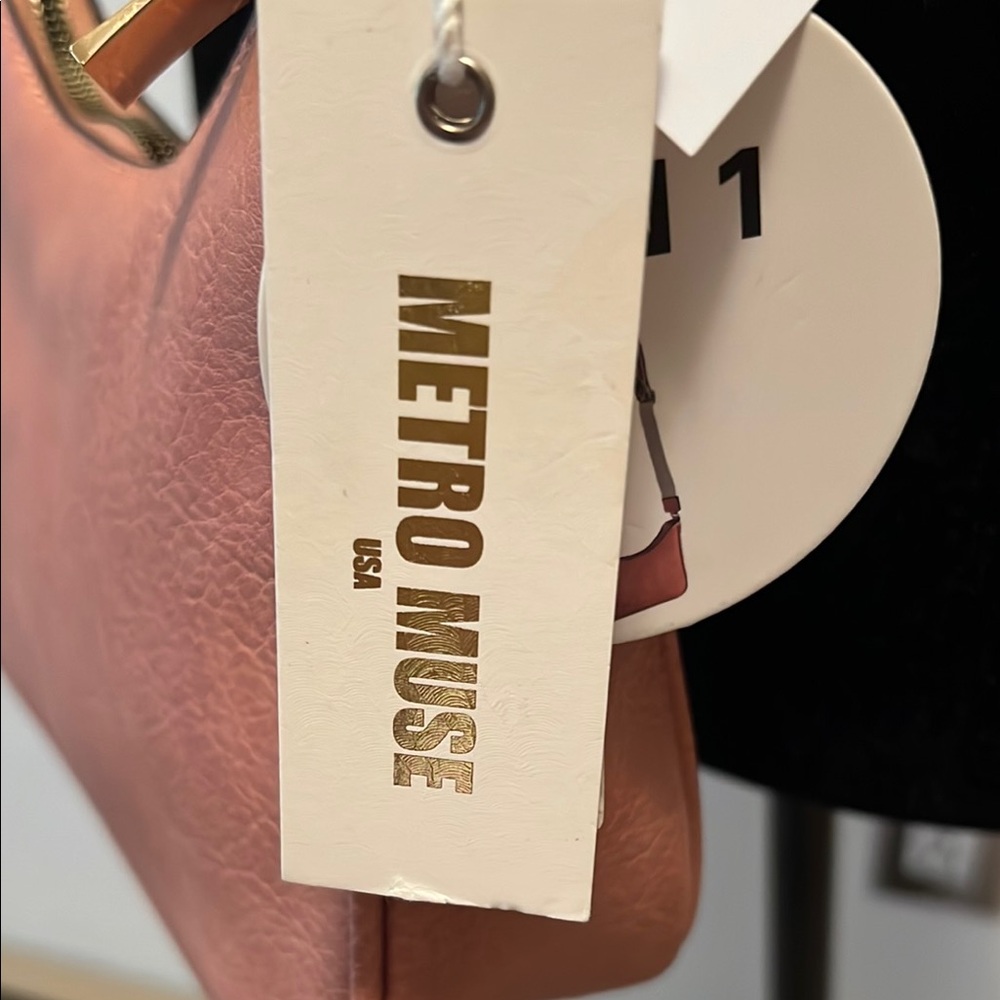 Free With Purchase! 2-in-1 Rose-Tan Crossbody Bag with Patterned Strap - Picture 6 of 9
